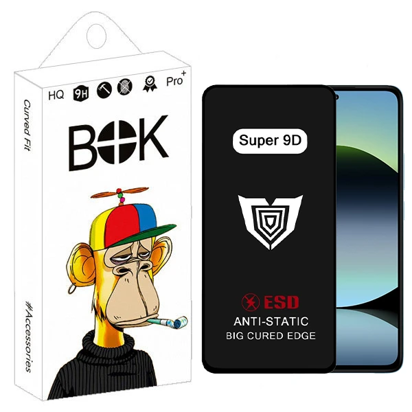 محافظ صفحه نمایش بوک مدل Super 9D Touch مناسب برای گوشی موبایل شیائومی Redmi note 14