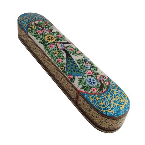 جعبه مضراب سنتور خاتم کاری مدل گل و مرغ کد S-006