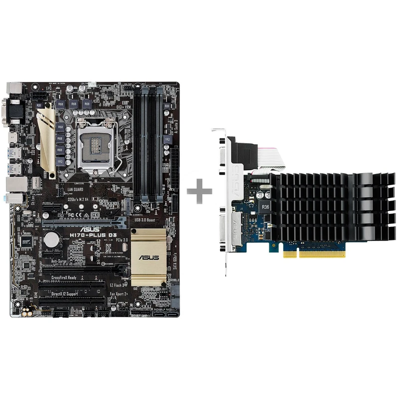 مادربرد ایسوس مدل H170-PLUS D3 به همراه کارت گرافیک ایسوس مدل GT730-SL-2GD3-BRK