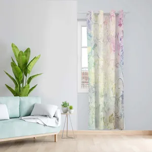 پرده طرح گل آبرنگی مدل مخمل پانچی کد 1432 z سایز 140x200 سانتی متر