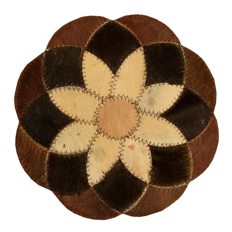 رومیزی کلاژ چرم و پوست مدل گل کد 0042