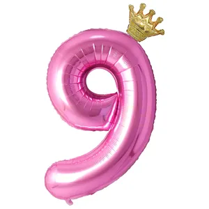 بادکنک فویلی لاکی بالونز طرح عدد 9