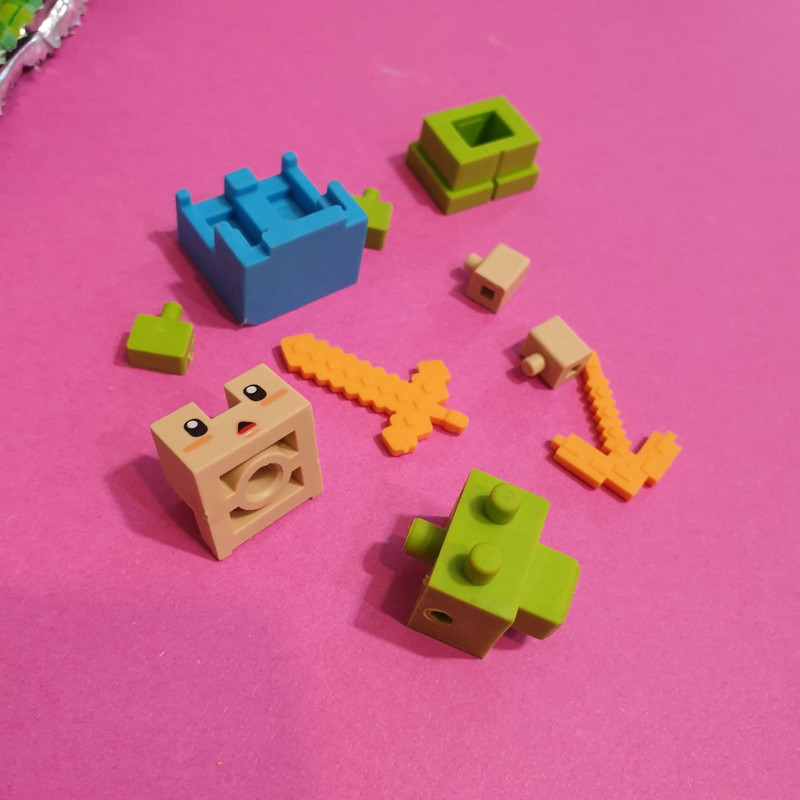 پاک کن مدل فانتزی طرح ماینکرفت شانسی کد 981031 مجموعه 2 عددی