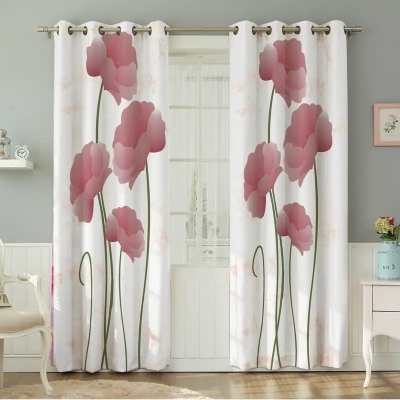 پرده نیروانا طرح گل مدل مخمل کد 8122 سایز 140×280 سانتی متر