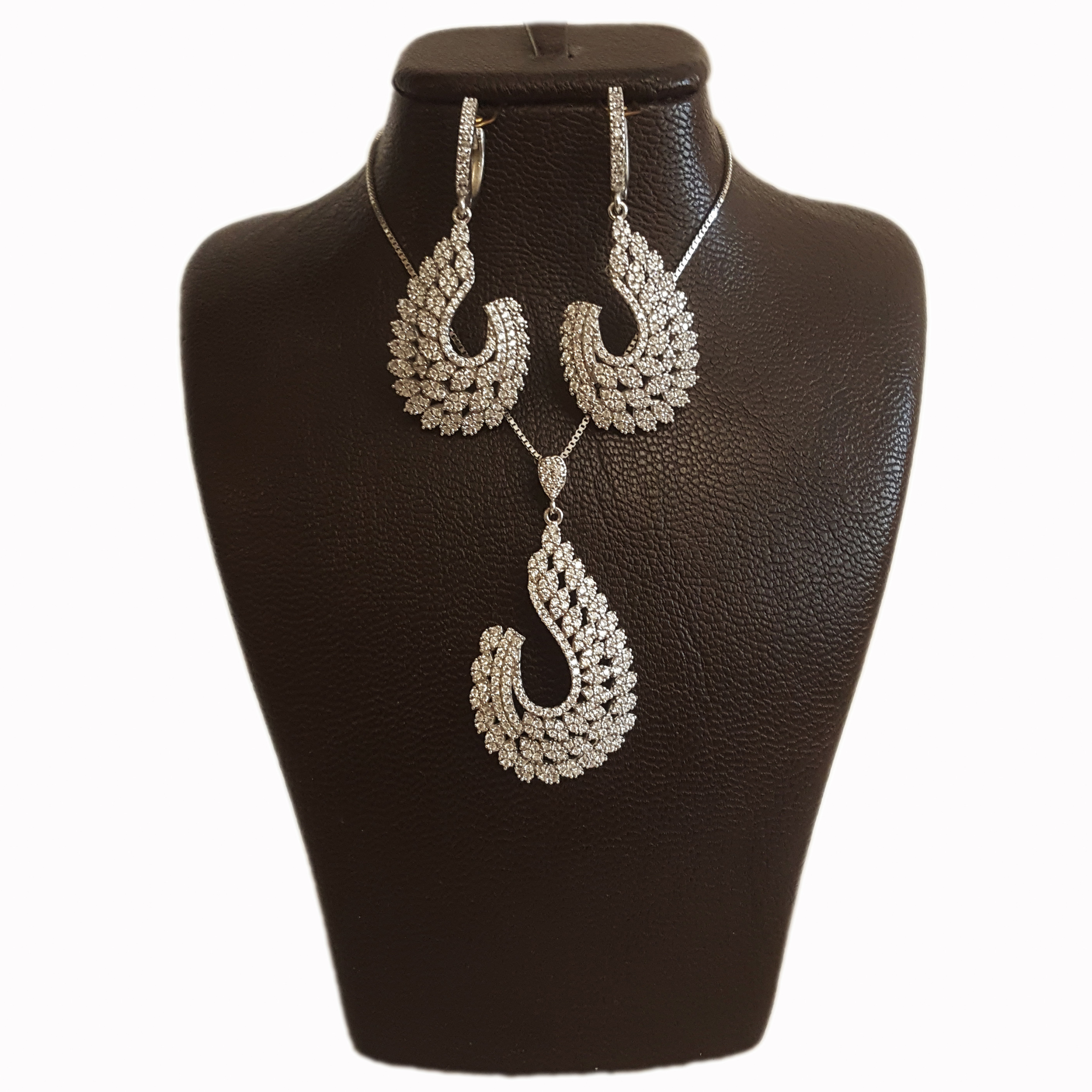 نیم ست نقره زنانه مدل AVN_N052