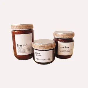 شمع دست ساز مدل شیشه ای بسته سه عددی