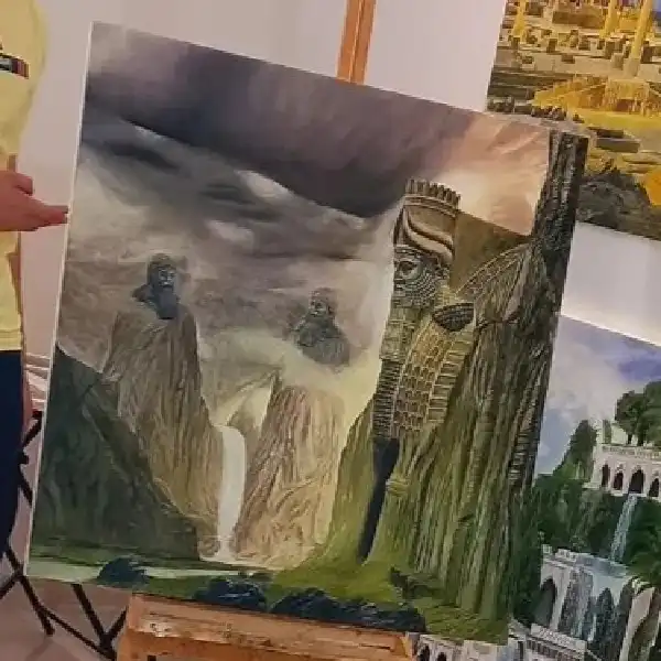 تابلو نقاشی رنگ روغن روی بوم مدل هنر ایران زمین