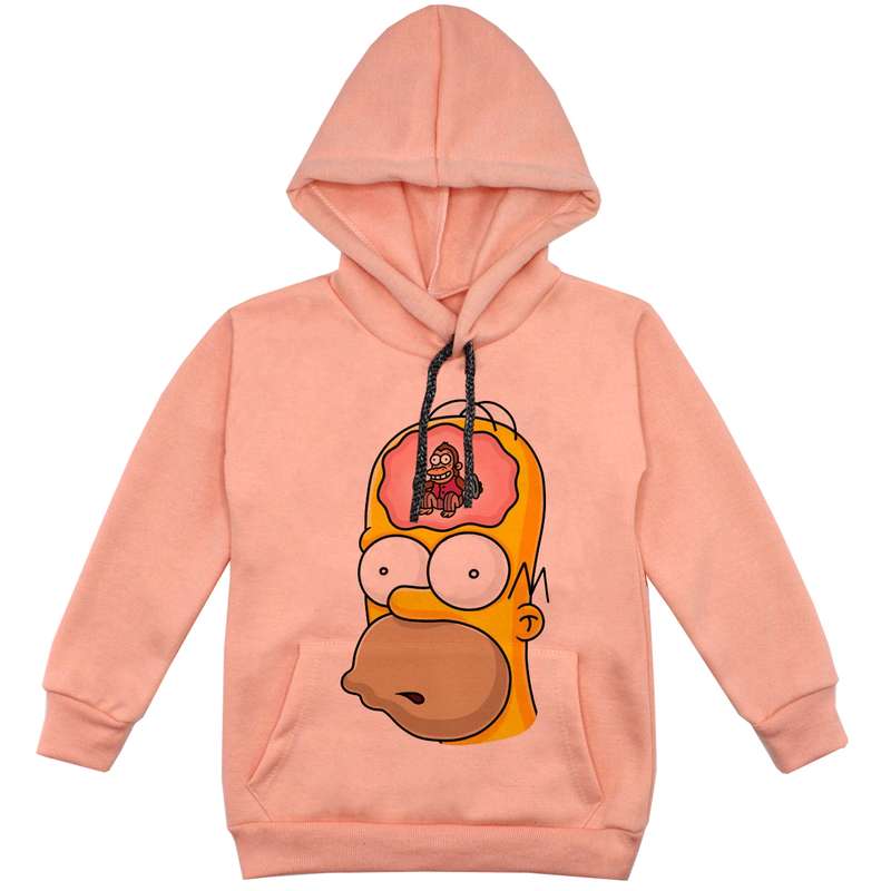 هودی پسرانه مدل سیپسون F142 رنگ گلبهی