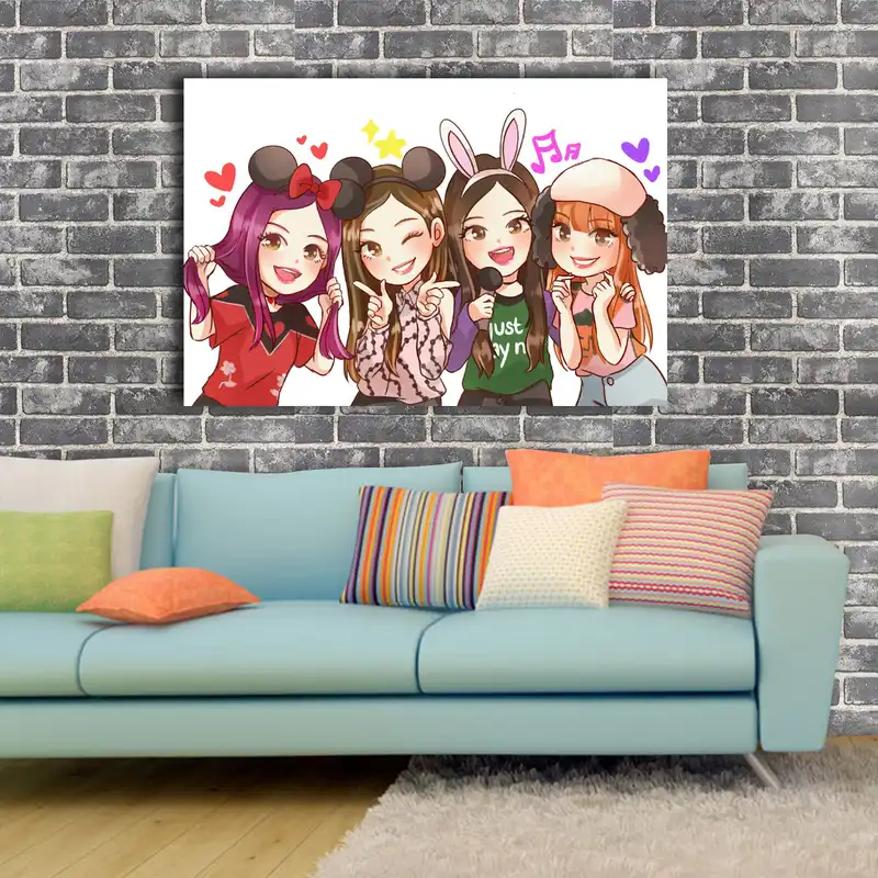 پوستر مدل بلک پینک کارتونی کد 57