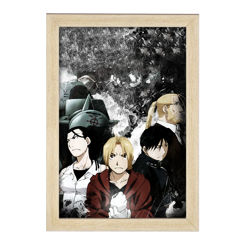 تابلو خندالو مدل ادوارد الریک و دوستان انیمه کیمیاگر تمام فلزی  کد 12667