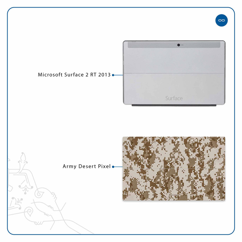 برچسب پوششی ماهوت مدل Army-Desert-Pixel مناسب برای تبلت مایکروسافت Surface 2 RT 2013