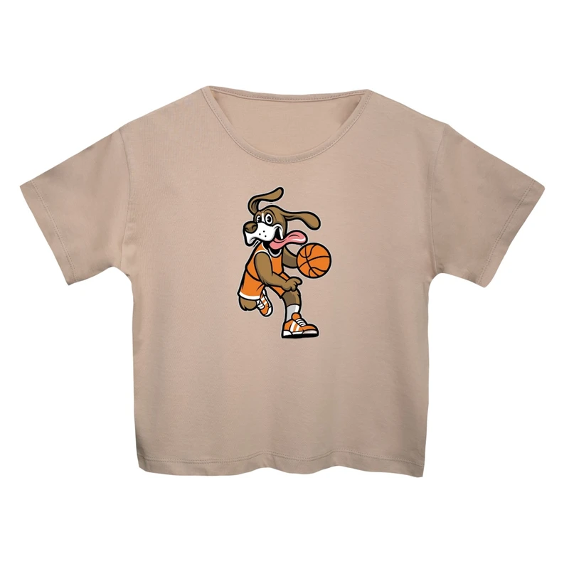 کراپ‌تی شرت آستین کوتاه زنانه مدل سگ کد 2