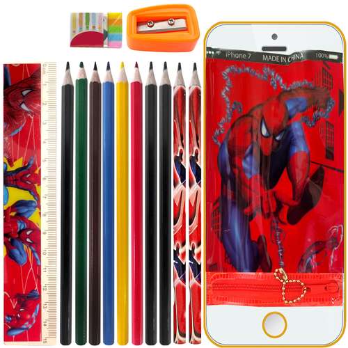 بسته لوازم تحریر مدل مرد عنکبوتی کد MA14-A بسته 14 عددی