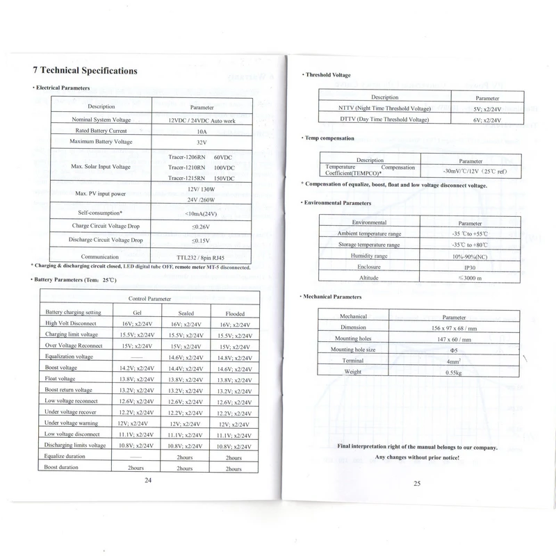 شارژ کنترلر خورشیدی 10 آمپر ئی پی سولار مدل Tracer-1210RN عکس شماره 6