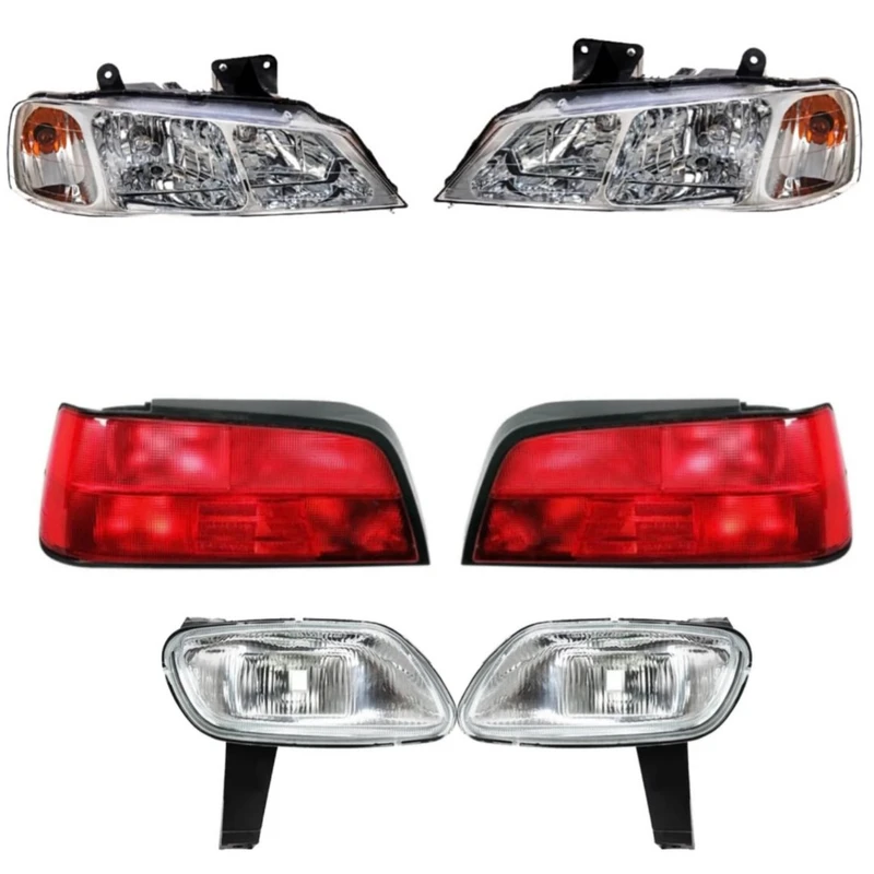 چراغ جلو و عقب سازمند مدل فابریک به همراه مه شکن جلو مناسب برای پژو پارس بسته 6 عددی 