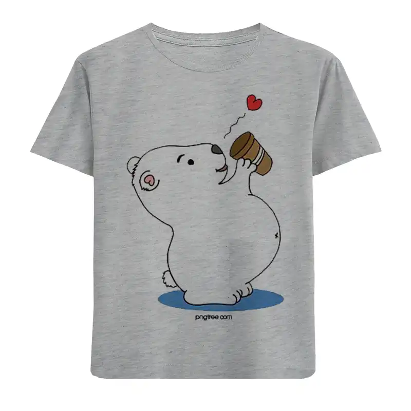 تی شرت آستین کوتاه بچگانه مدل خرس سفید F661