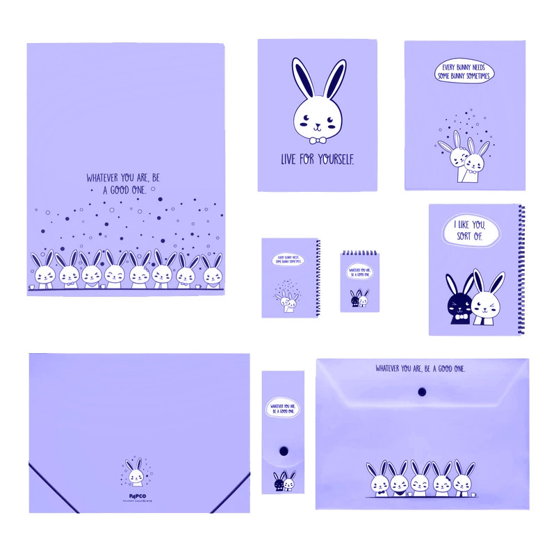 بسته لوازم تحریر پاپکو مدل پاستلی کد PK-1403 بسته 9 عددی