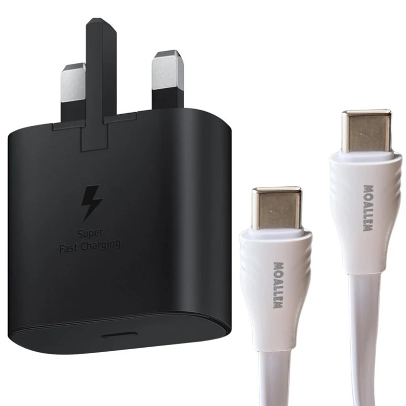 شارژر دیواری 25 وات معلم نوین مدل Galaxy A53 به همراه کابل USB-C