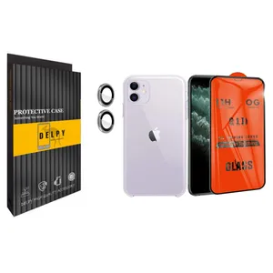 محافظ لنز دوربین دلپی مدل Gorilla مناسب برای گوشی موبایل اپل Iphone 12 به همراه محافظ صفحه نمایش