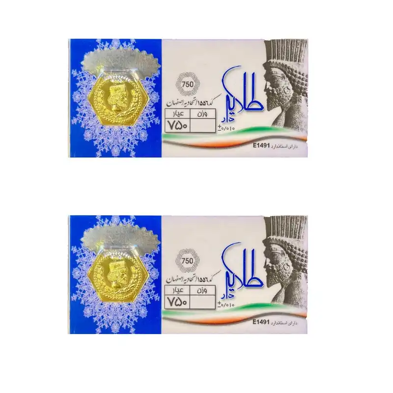 شمش طلا 18 عیار طلایه مدل دار300 بسته دو عددی