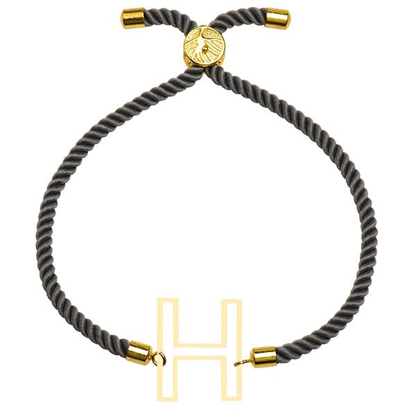 دستبند طلا 18 عیار دخترانه کرابو طرح حرف H مدل Krd1678