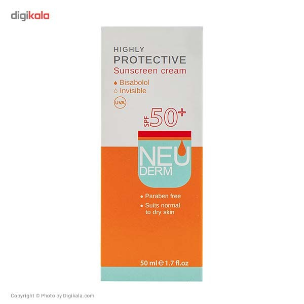 کرم ضد آفتاب نئودرم مدل Highly Protective Invisible SPF50 حجم 50 میلی لیتر