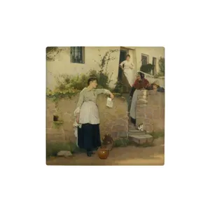کاشی مدل نقاشی طرح دختر روستایی کدz343