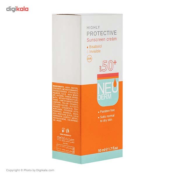 کرم ضد آفتاب نئودرم مدل Highly Protective Invisible SPF50 حجم 50 میلی لیتر -  - 2