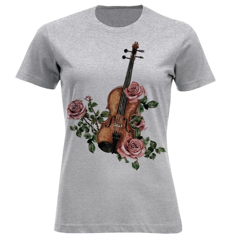 تی شرت آستین کوتاه زنانه مدل گیتار F791