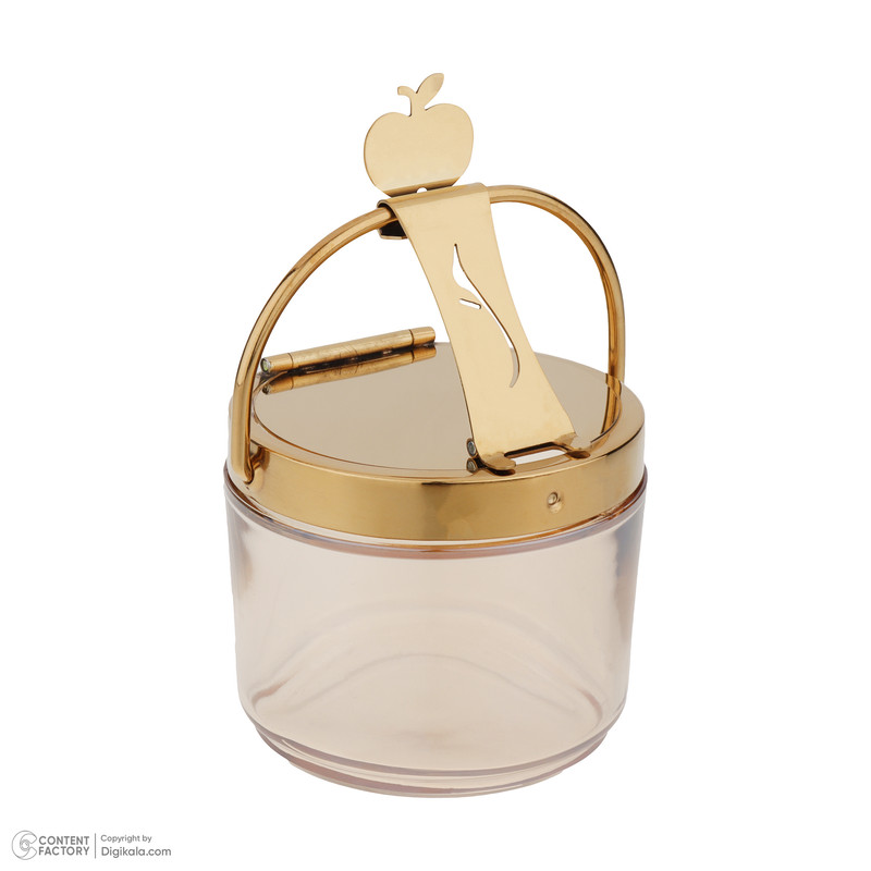 ظرف مربا و عسل مدل شیشه ای طرح سیب - بازودار