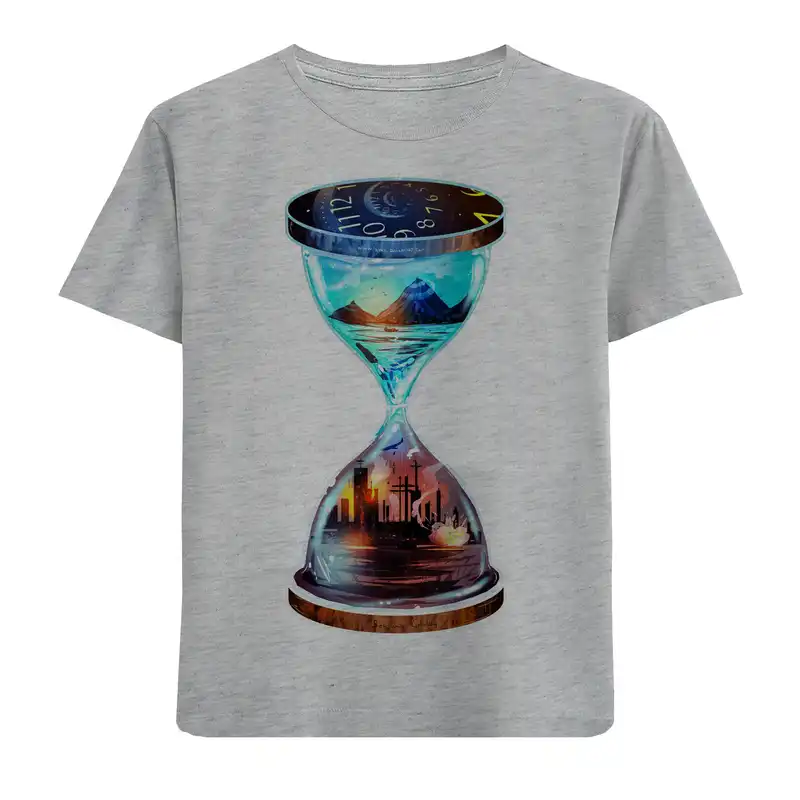 تی شرت آستین کوتاه پسرانه مدل ساعت شنی کد N92