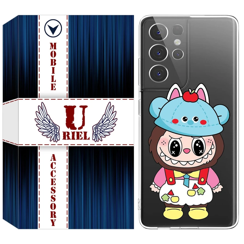 کاور یوریل مدل Clear کد 123 طرح لبوبو Labubu مناسب برای گوشی موبایل سامسونگ Galaxy S21 Ultra