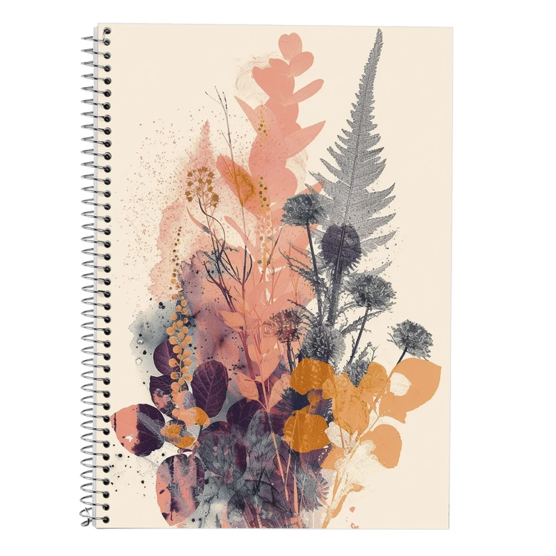 دفتر زبان 50 برگ مدوپد مدل دو خط طرح گل کد DF13986