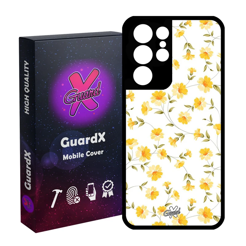 کاور گارد ایکس طرح گل مدل Glass10415 مناسب برای گوشی موبایل سامسونگ Galaxy S21 Ultra