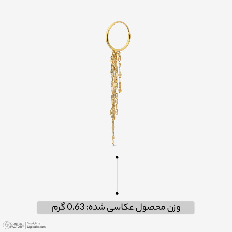 گوشواره حلقه‌ای طلا 18 عیار زنانه ناریا مدل استار کد AZ26 - 2