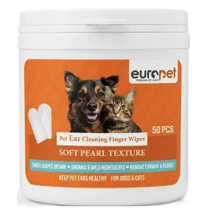 Europet Finger Ear Cleaning Wipes for Dogs & Cats 50 Count
