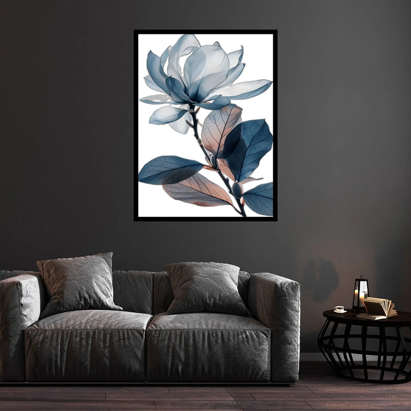 تابلو بکلیت طرح دکوری هنری و مینیمال دکوراتیو گل مدل B-bu5788 فریم مشکی