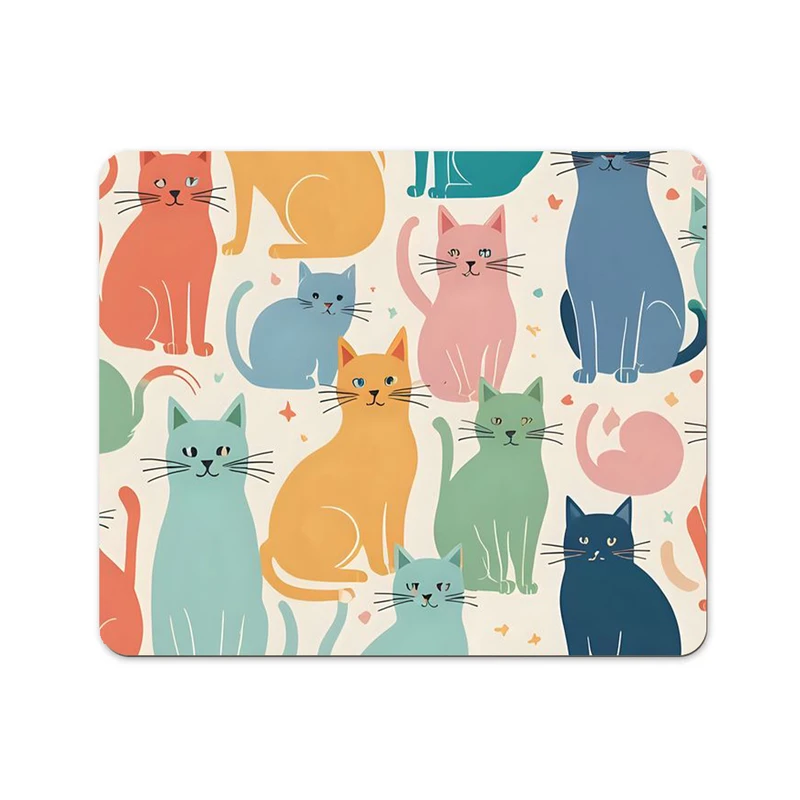 ماوس پد پاد آفرین مدل گربه های رنگی کد 719 سایز 24*19 سانتی متر
