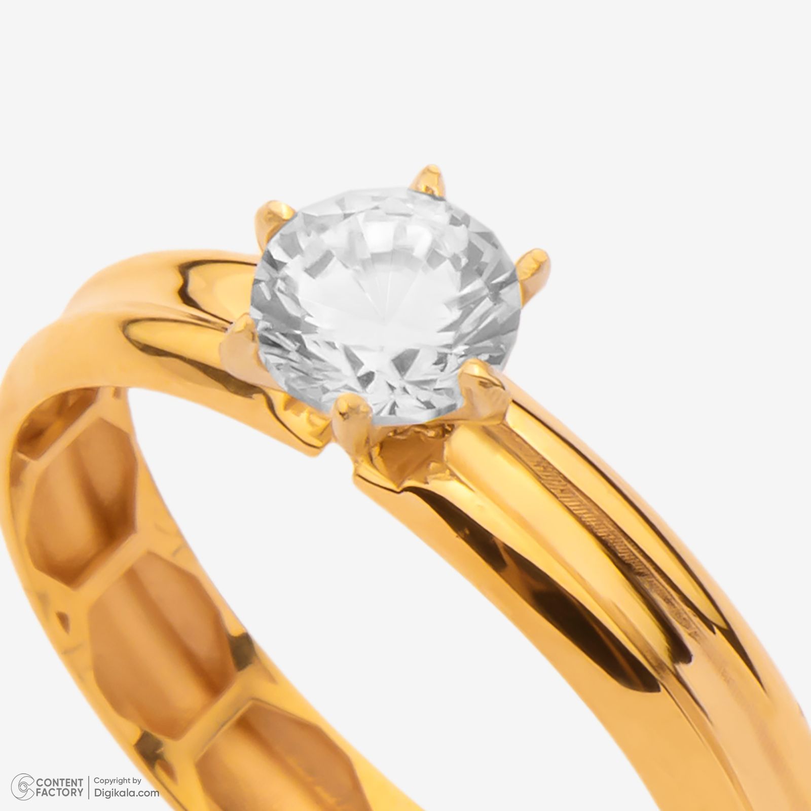انگشتر طلا 18 عیار زنانه گلدم مدل R347022 سایز 58 -  - 7