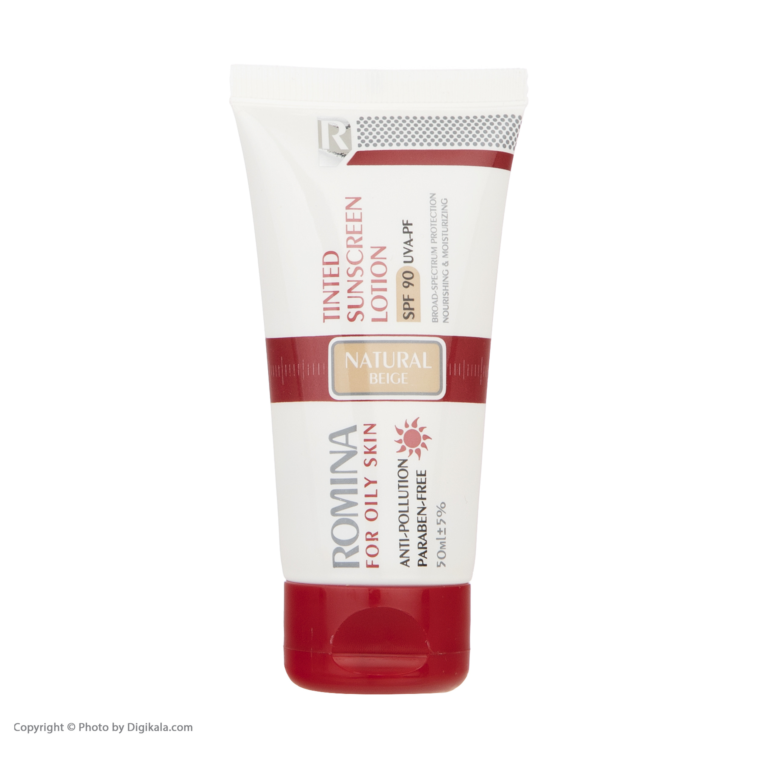 لوسیون ضد آفتاب رومینا مدل Natural Beige-90 حجم 50 میلی لیتر لوسیون ضد آفتاب رومینا مدل Natural Beige-90 حجم 50 میلی لیتر