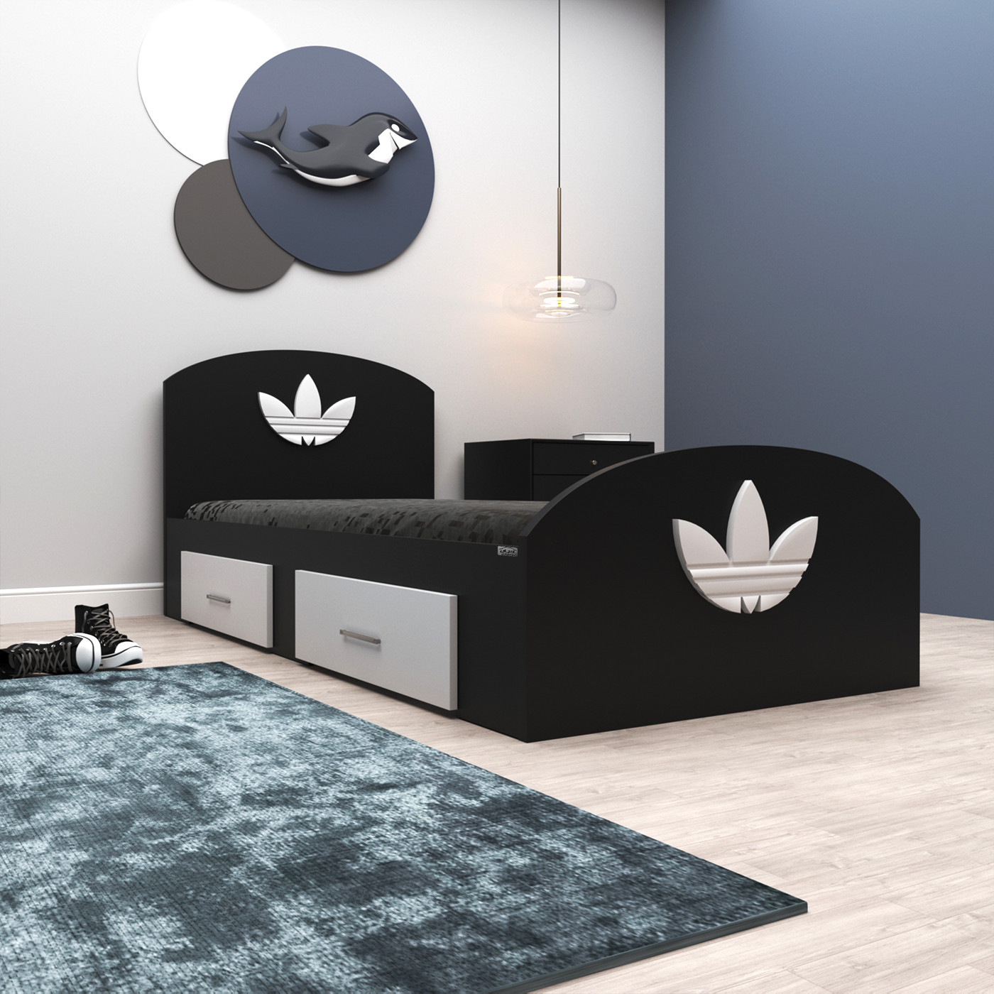 تخت خواب یک نفره اعیان مدل FH461 طرح اسپرت سایز 200×90 سانتی متر