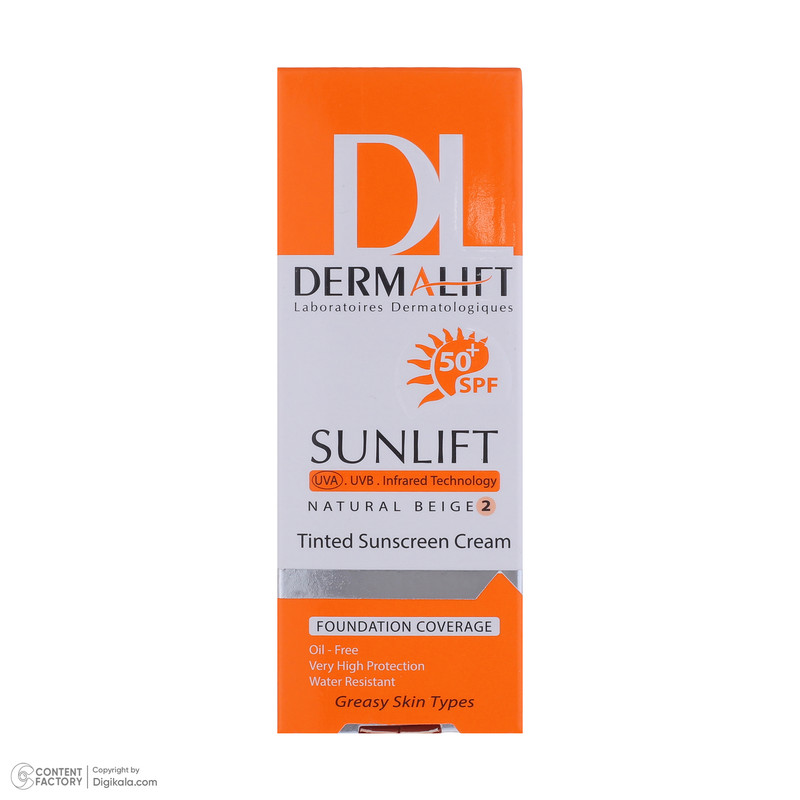 کرم ضد آفتاب رنگی درمالیفت، مدل SUN LIFT