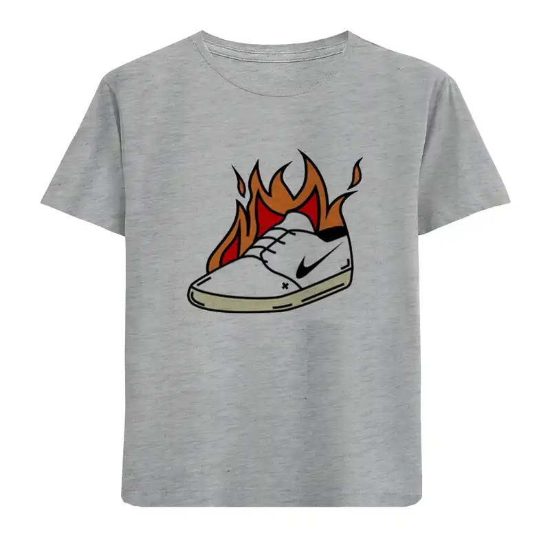 تی شرت آستین کوتاه بچگانه مدل کتونی وآتش D128