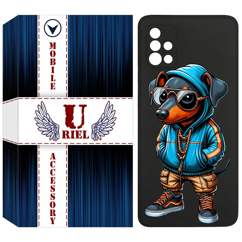 کاور یوریل قاب مدل KSH کد 49 طرح سگ مناسب برای گوشی موبایل سامسونگ Galaxy A51