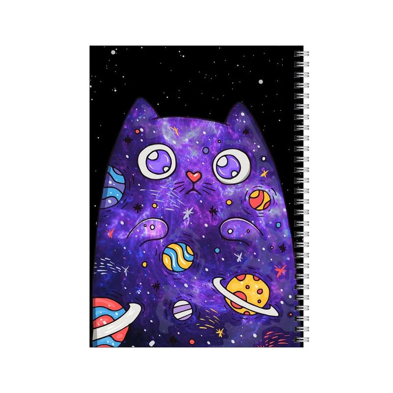 دفتر مشق 50 برگ بامبیلیپ طرح گربه کهکشانی کد 4554865