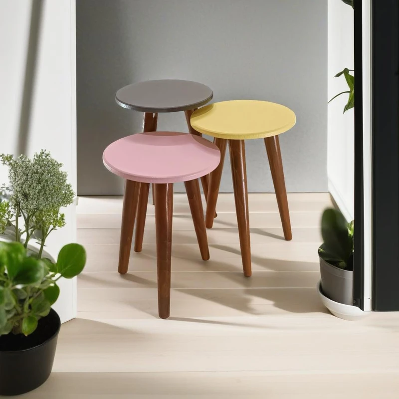  میز عسلی مدل لاین 323 کد 100 مجموعه 3 عددی