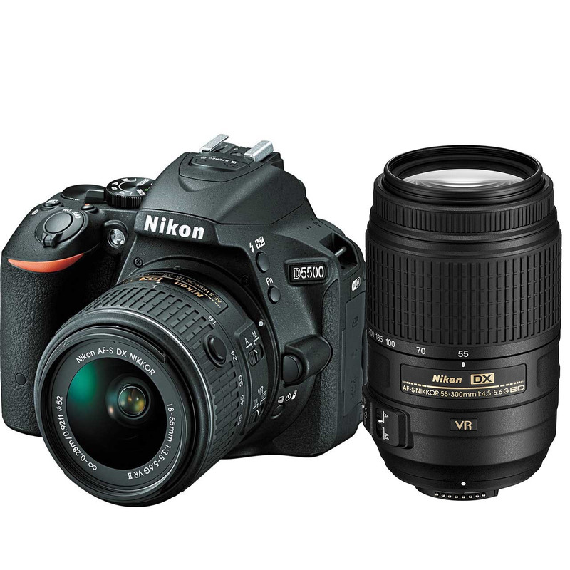 دوربین دیجیتال نیکون مدل D5500 به همراه لنز 18-55 میلی متر VRII و 55-300 میلی متر VR F/4-5.6G
