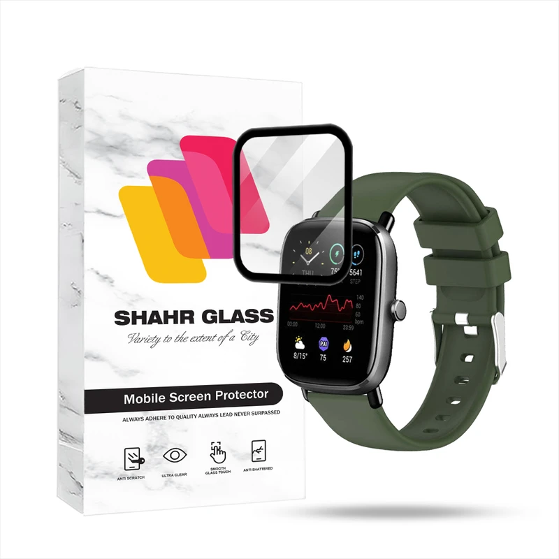 محافظ صفحه نمایش شهر گلس مدل PMMWSH مناسب برای ساعت هوشمند امیزفیت GTS 4 Mini