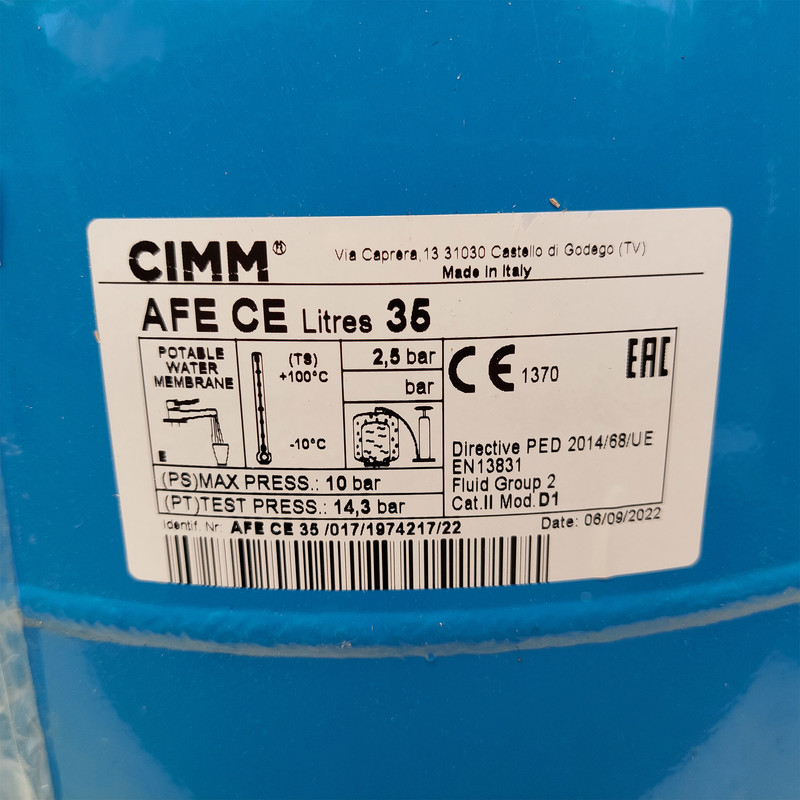 منبع تحت فشار سیم مدل عمودی ظرفیت 35 لیتر