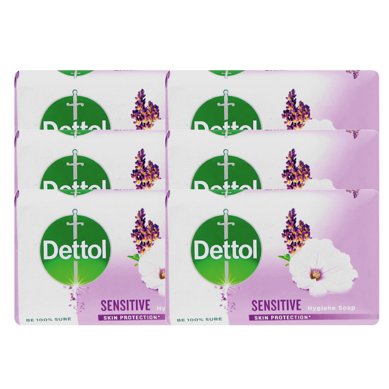 صابون ضد باکتری دتول مدل Sensitive وزن 105 گرم بسته 6 عددی صابون ضد باکتری دتول مدل Sensitive وزن 105 گرم بسته 6 عددی
